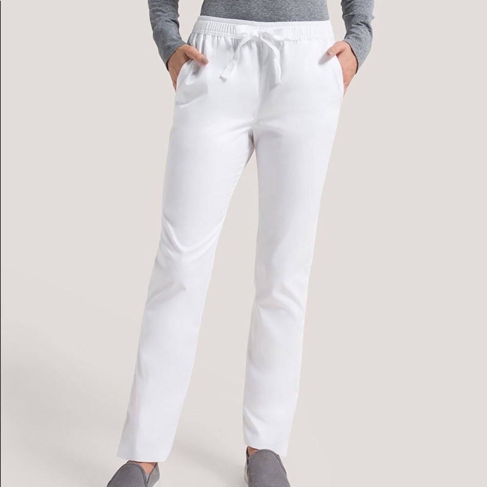 XS White Jaanuu skinny scrub pants